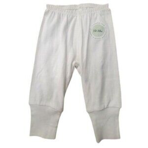 Kidential Baby Pants With Elongated Cuffs White 12-18 Months Cotton Blend Soft &